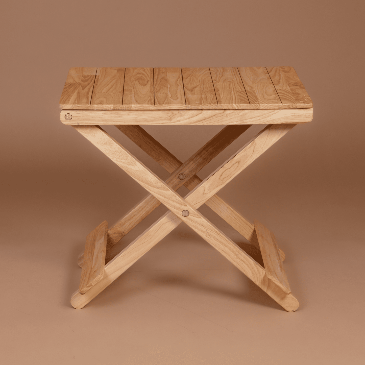 Solid Wood Compact Companion - Foldable Wooden Table - Natural Beige Finish - Wood Trendz