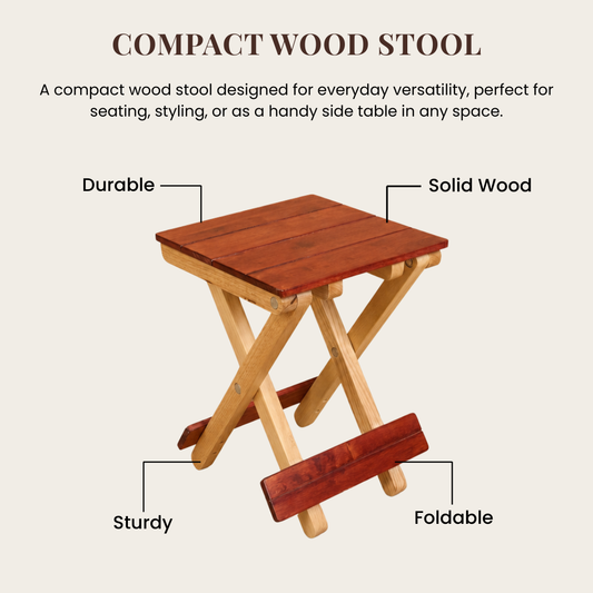 Foldable Compact Wood Stool: Stylish and Practical Seating Solution