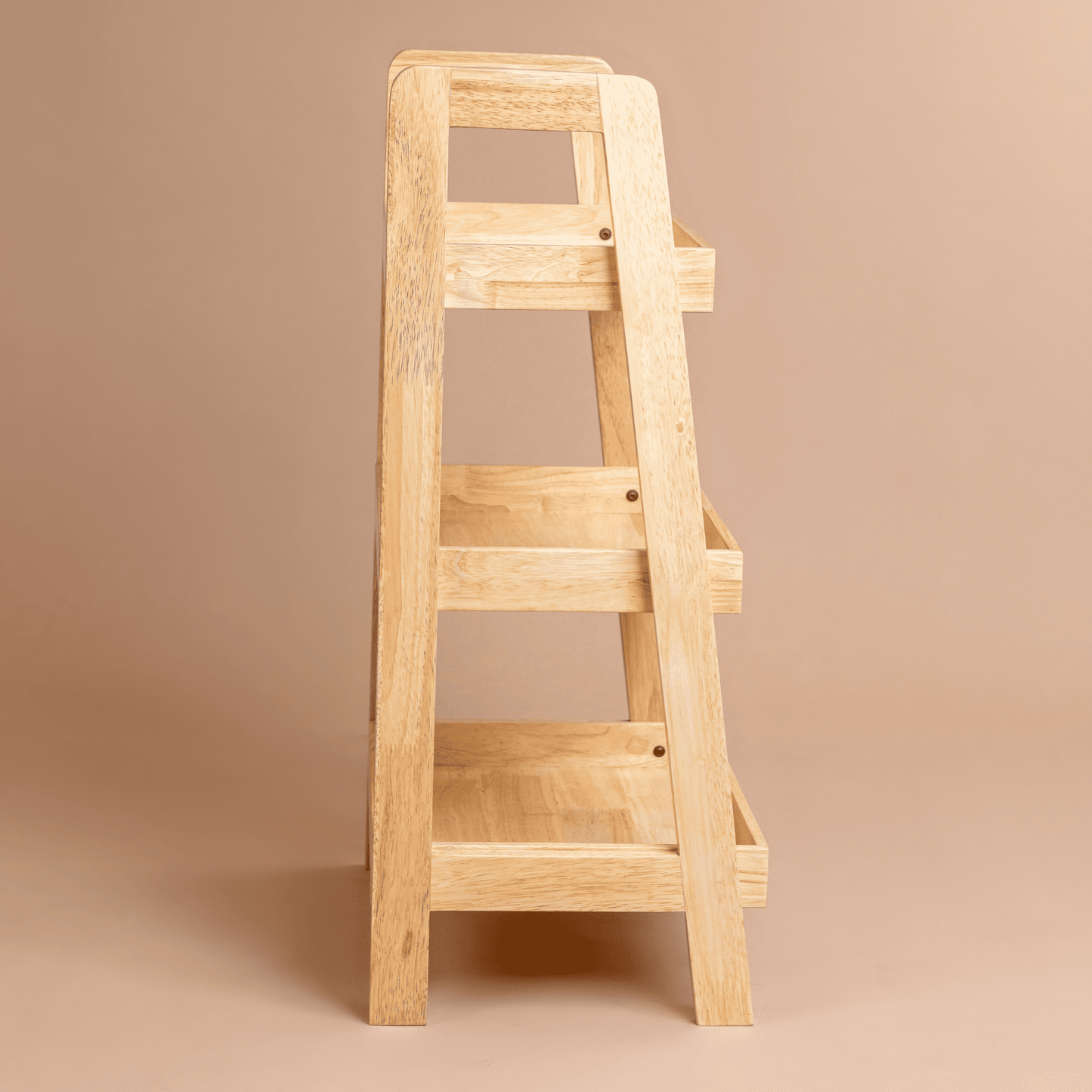 Solid Wood 3-Tier Shelf Rack - Natural - Wood Trendz