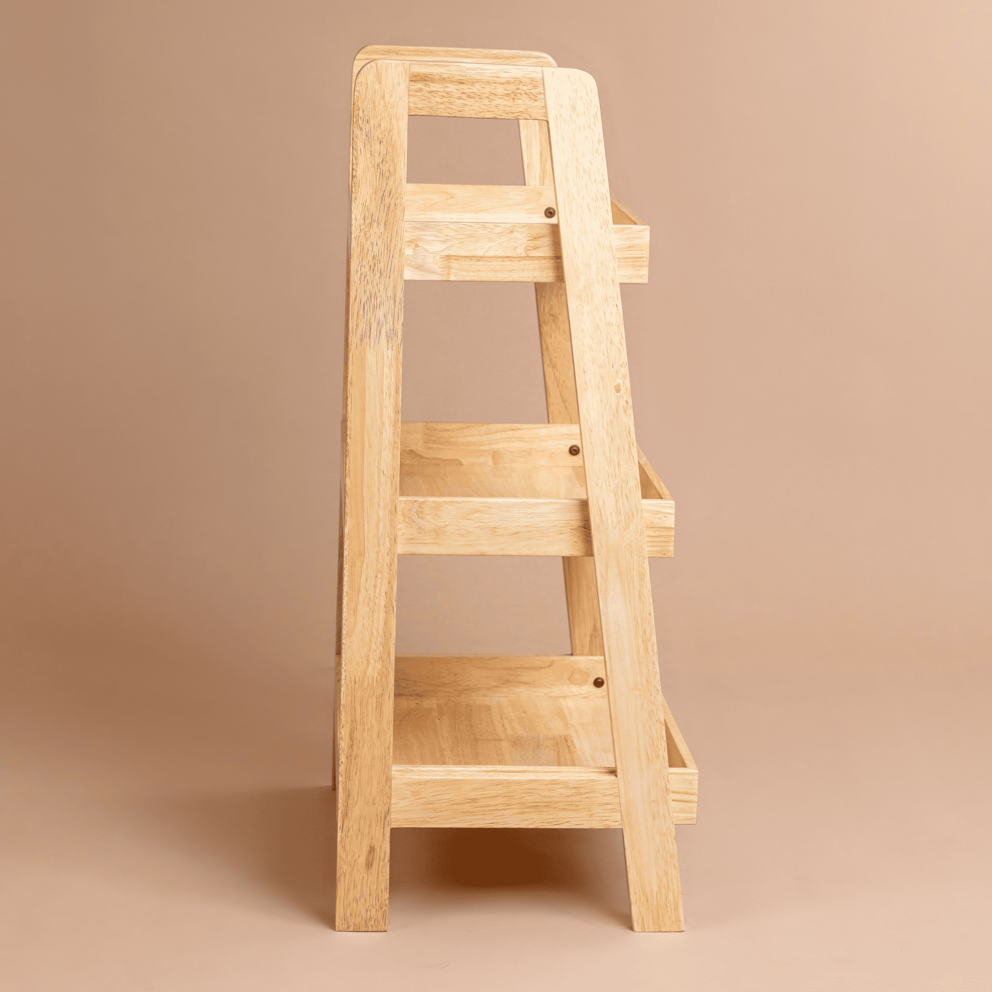 Solid Wood 3-Tier Shelf Rack - Natural - Wood Trendz