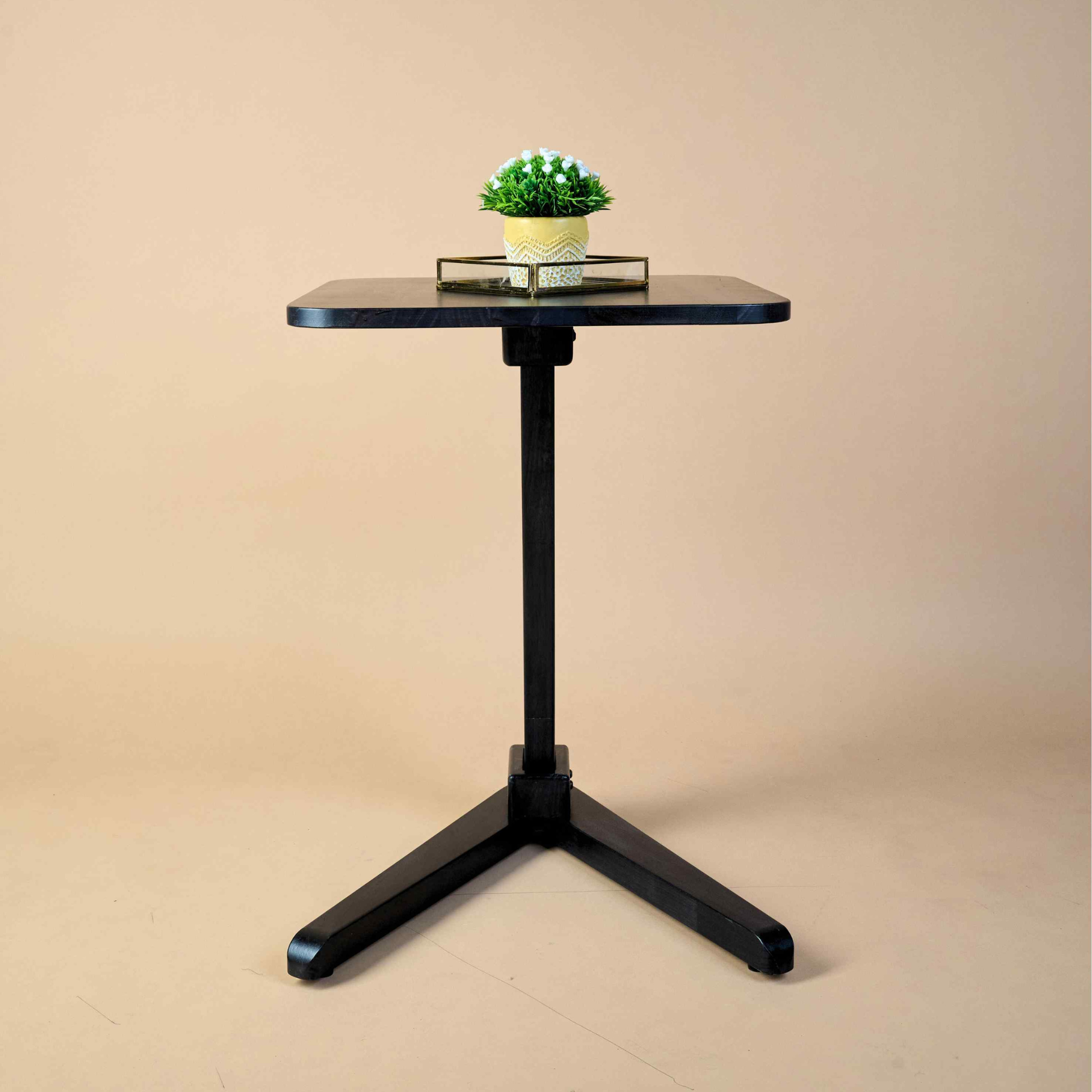 Solid Wood Square End Table - Black - Wood Trendz