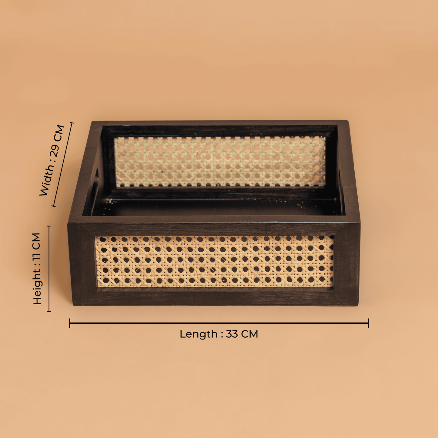 Solid Wood and Rattan Wicker Storage Basket