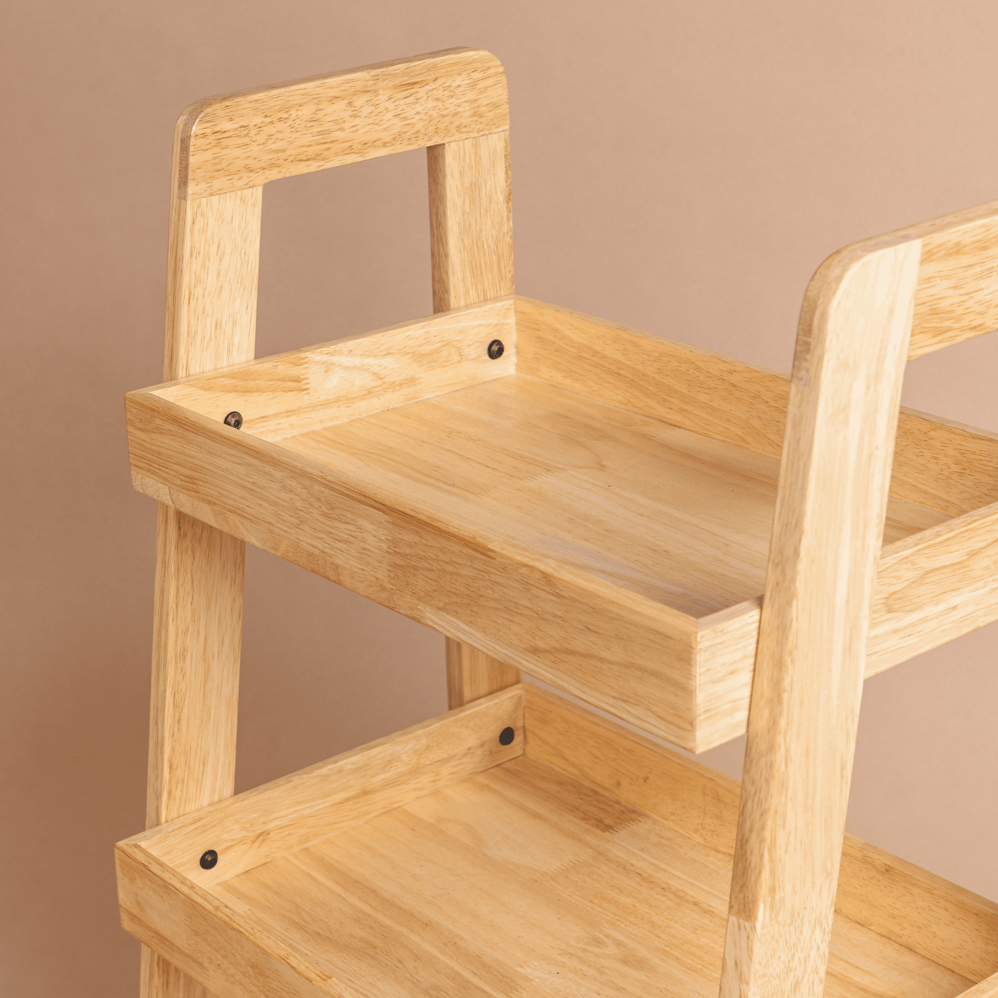 Solid Wood 3-Tier Shelf Rack - Natural - Wood Trendz