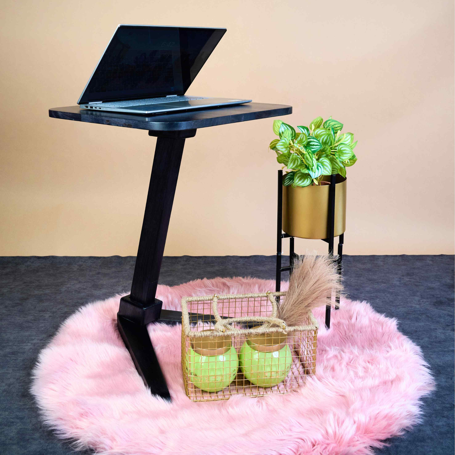 Solid Wood Square End Table - Black - Wood Trendz