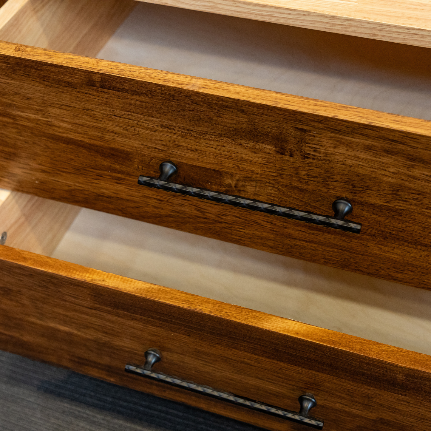 Solid Wood TV Unit with Storage Drawers - Knockdown & Portable Entertainment Center - Wood Trendz