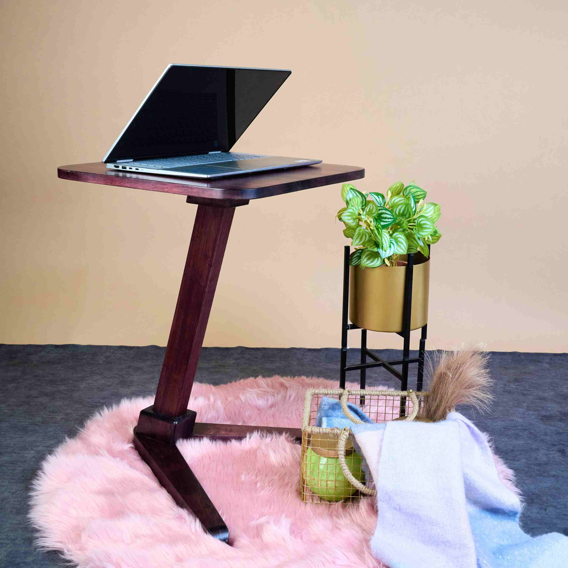 Solid Wood Square End Table - Rose Wood - Wood Trendz