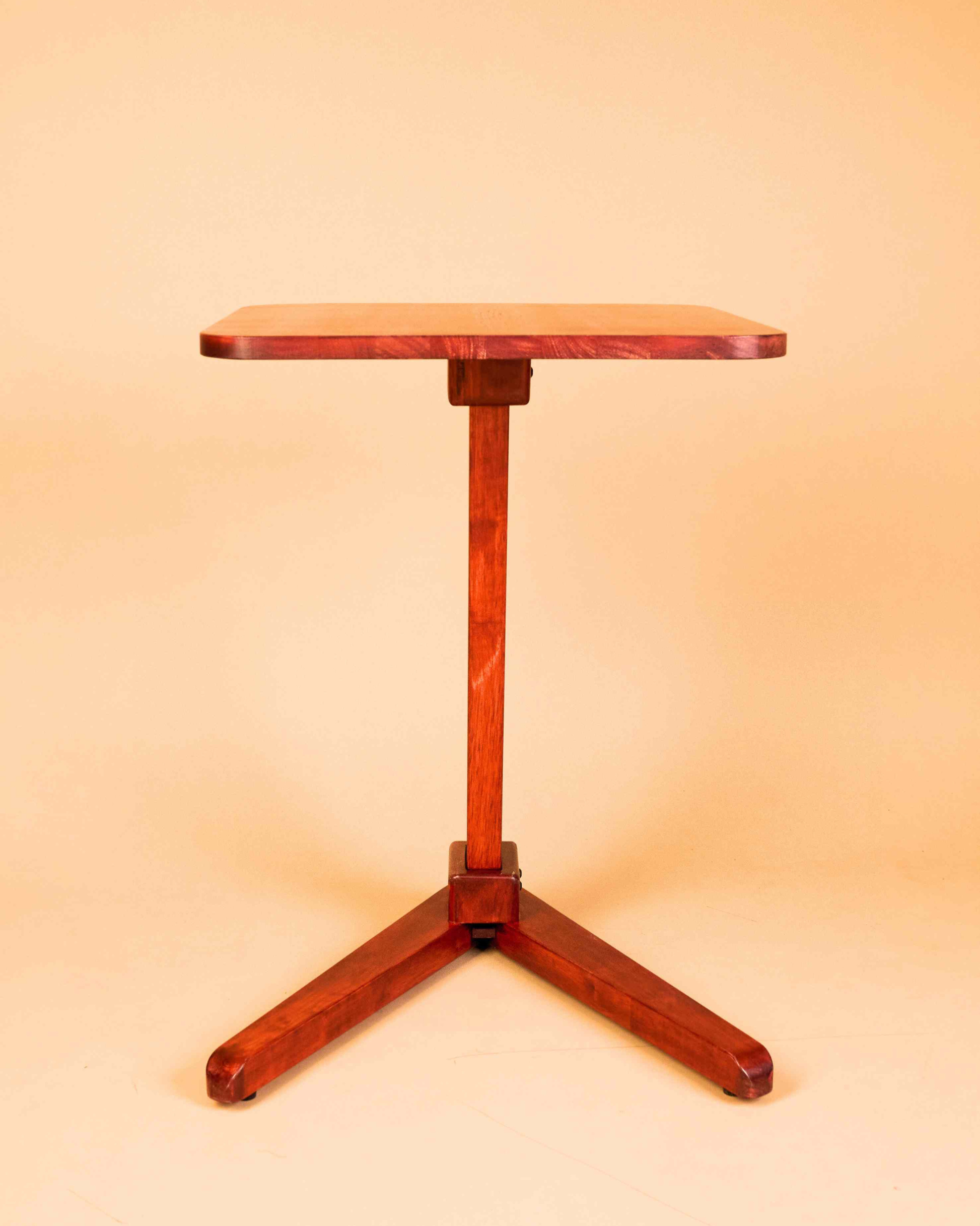 Solid Wood Square End Table - Red Brown - Wood Trendz