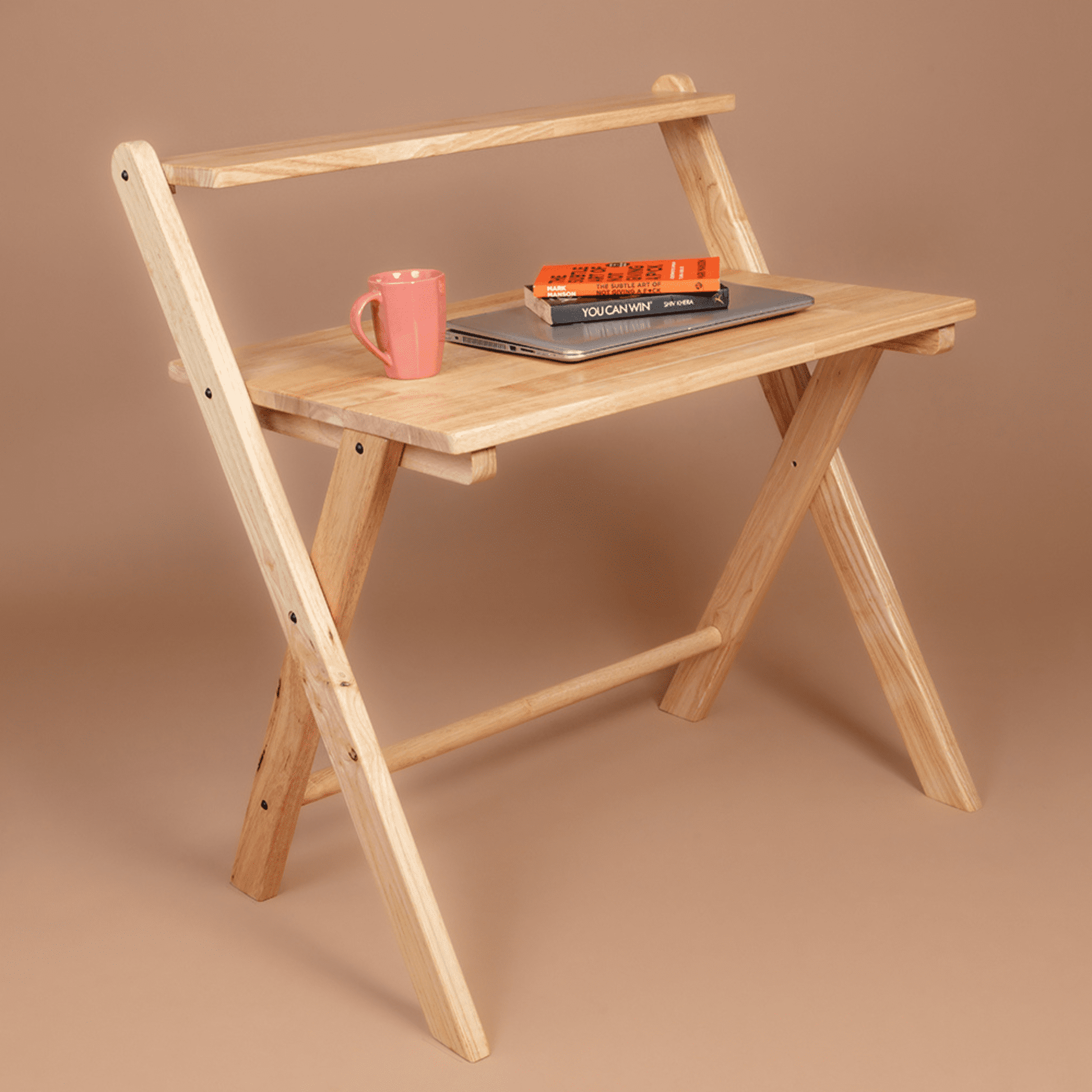 Study Nook: Solid Wood Dual Platform Versatile Study Table - Natural - Wood Trendz
