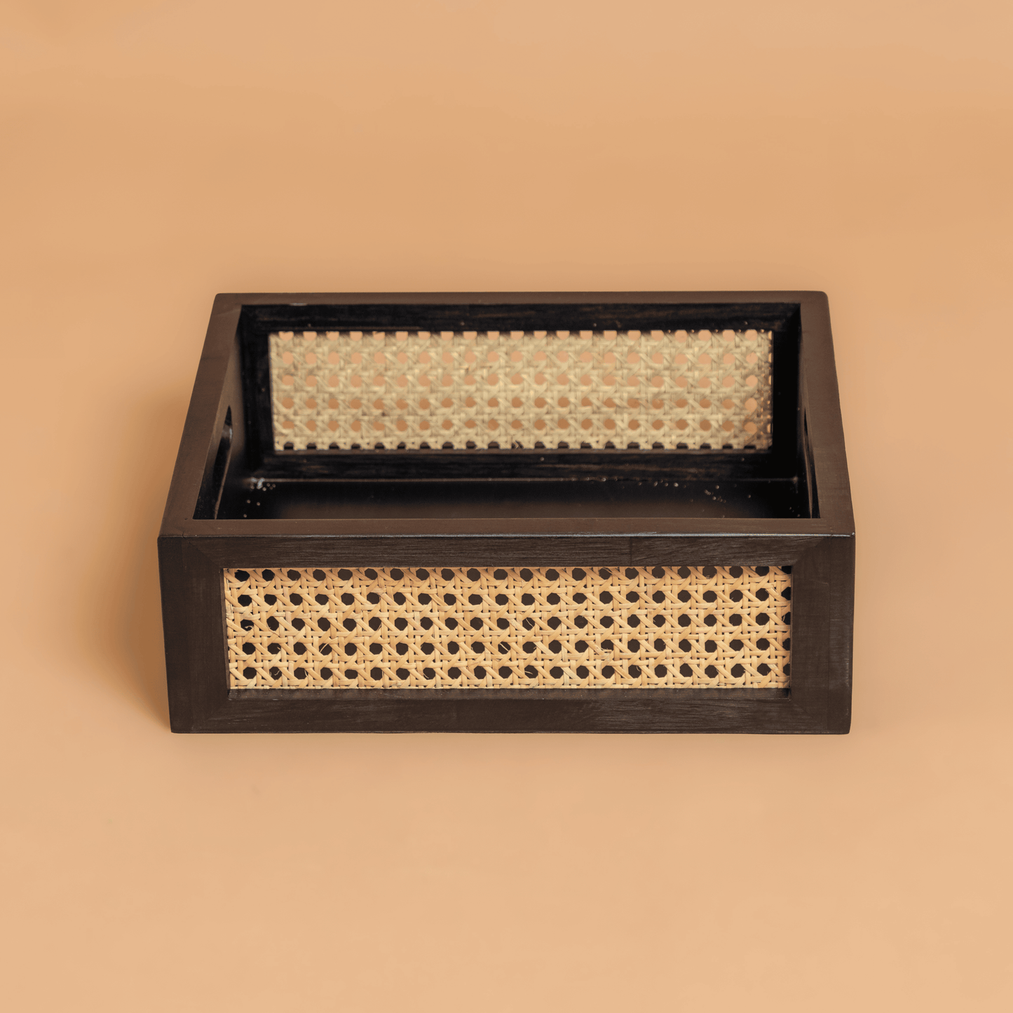Solid Wood and Rattan Wicker Storage Basket