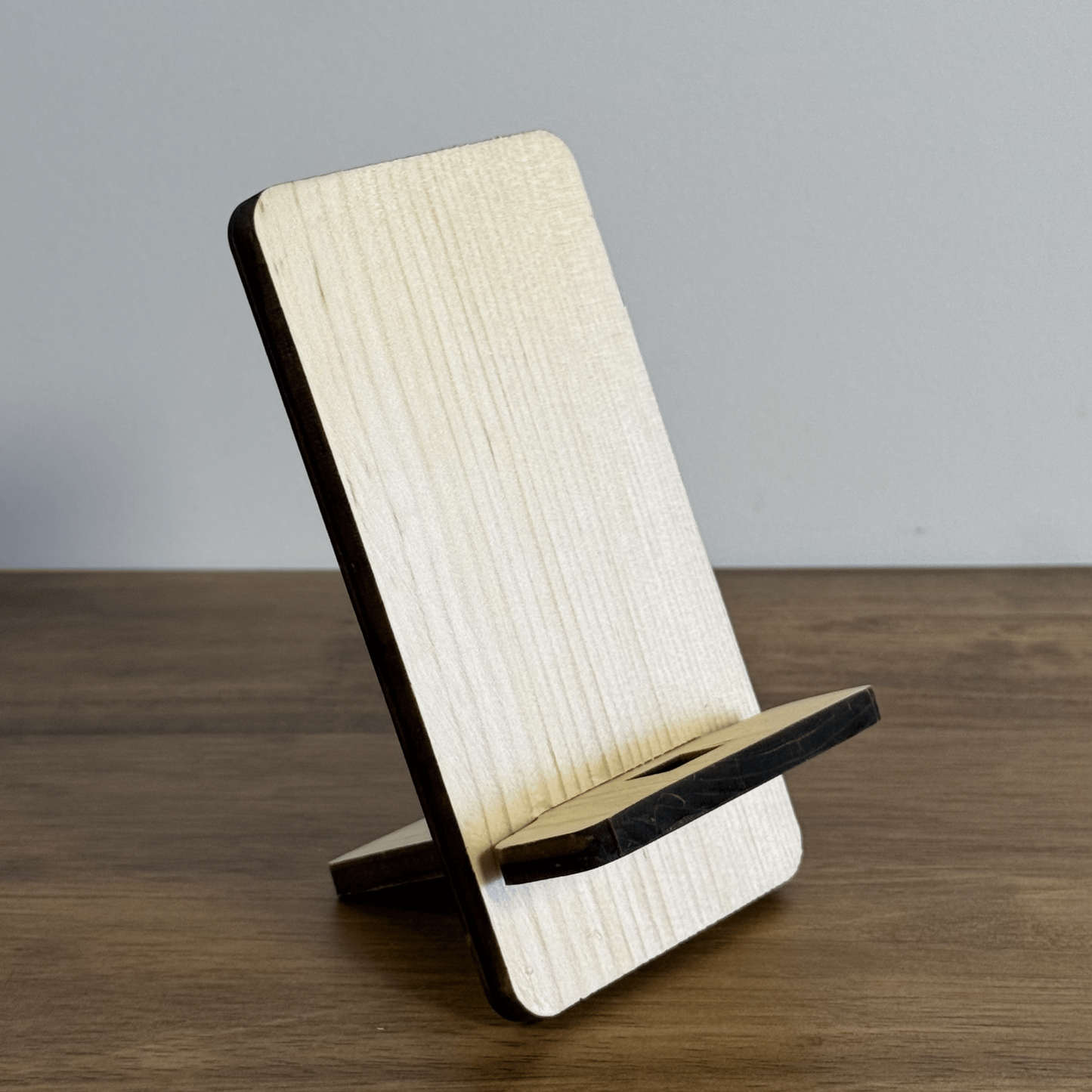 Wooden Phone Stand – Solid Pinewood Mobile Stand for Desk
