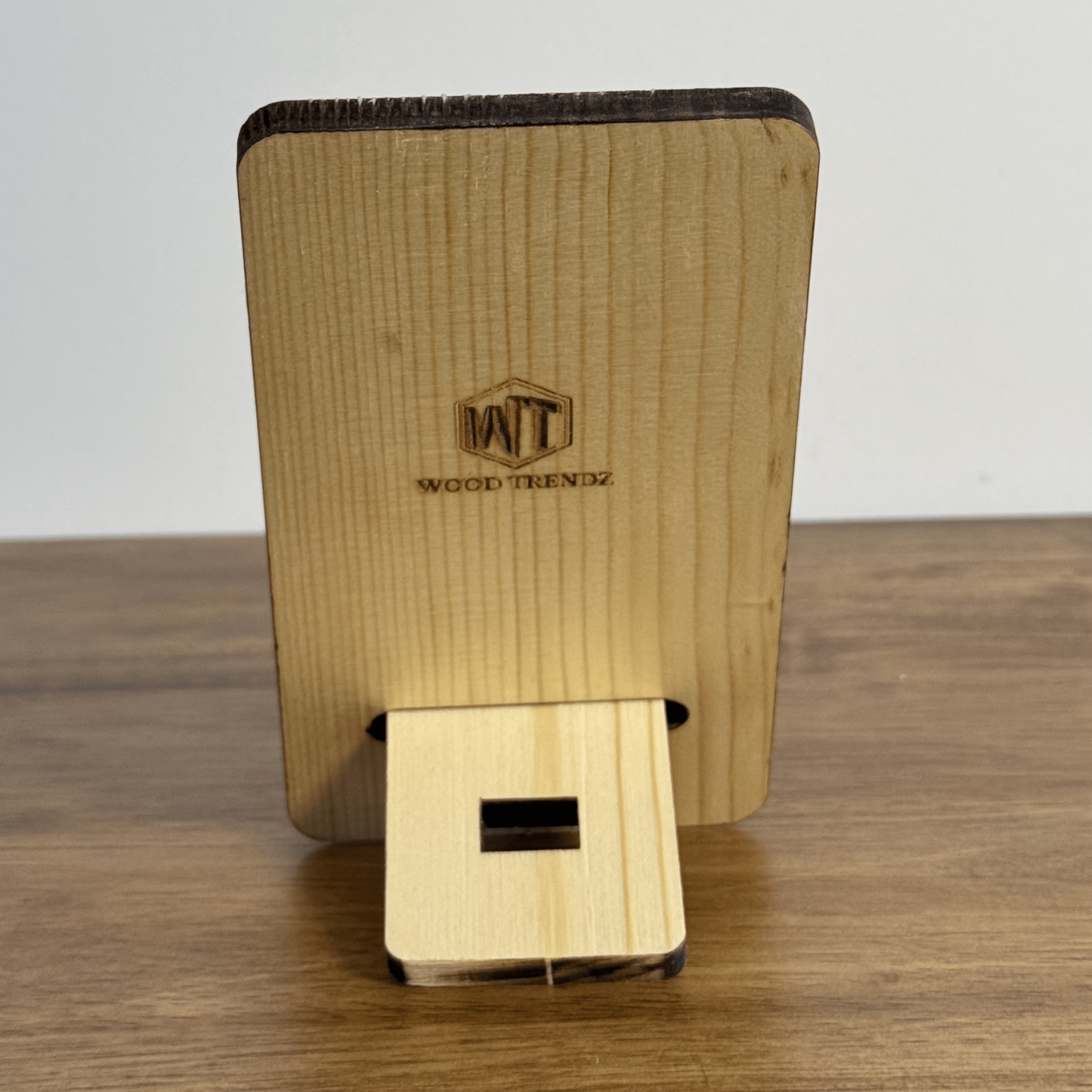 Wooden Phone Stand – Solid Pinewood Mobile Stand for Desk