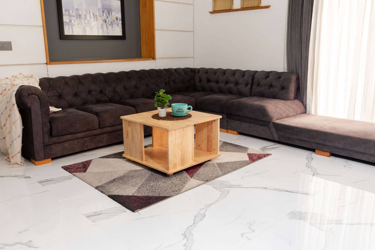 Homestead Square Coffee Table - Natural - Wood Trendz
