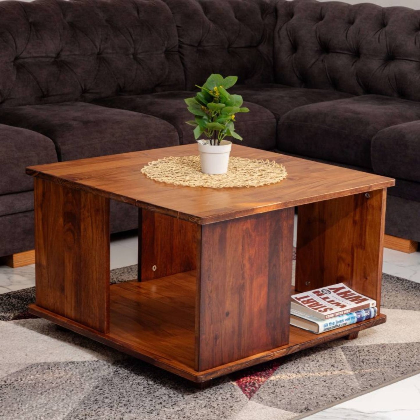 Homestead Square Coffee Table - Walnut - Wood Trendz