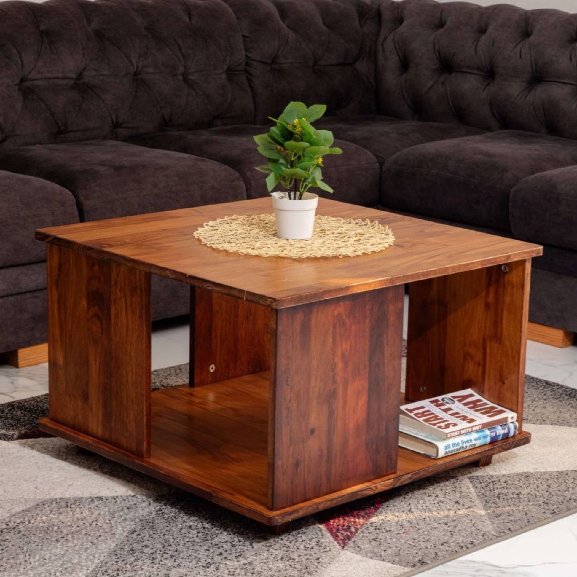 Homestead Square Coffee Table - Walnut - Wood Trendz