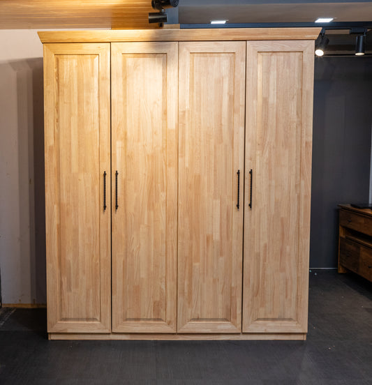 Solid Wood Double Door Wardrobe with Maximum Storage - Versatile Dual Cupboard Design - Wood Trendz