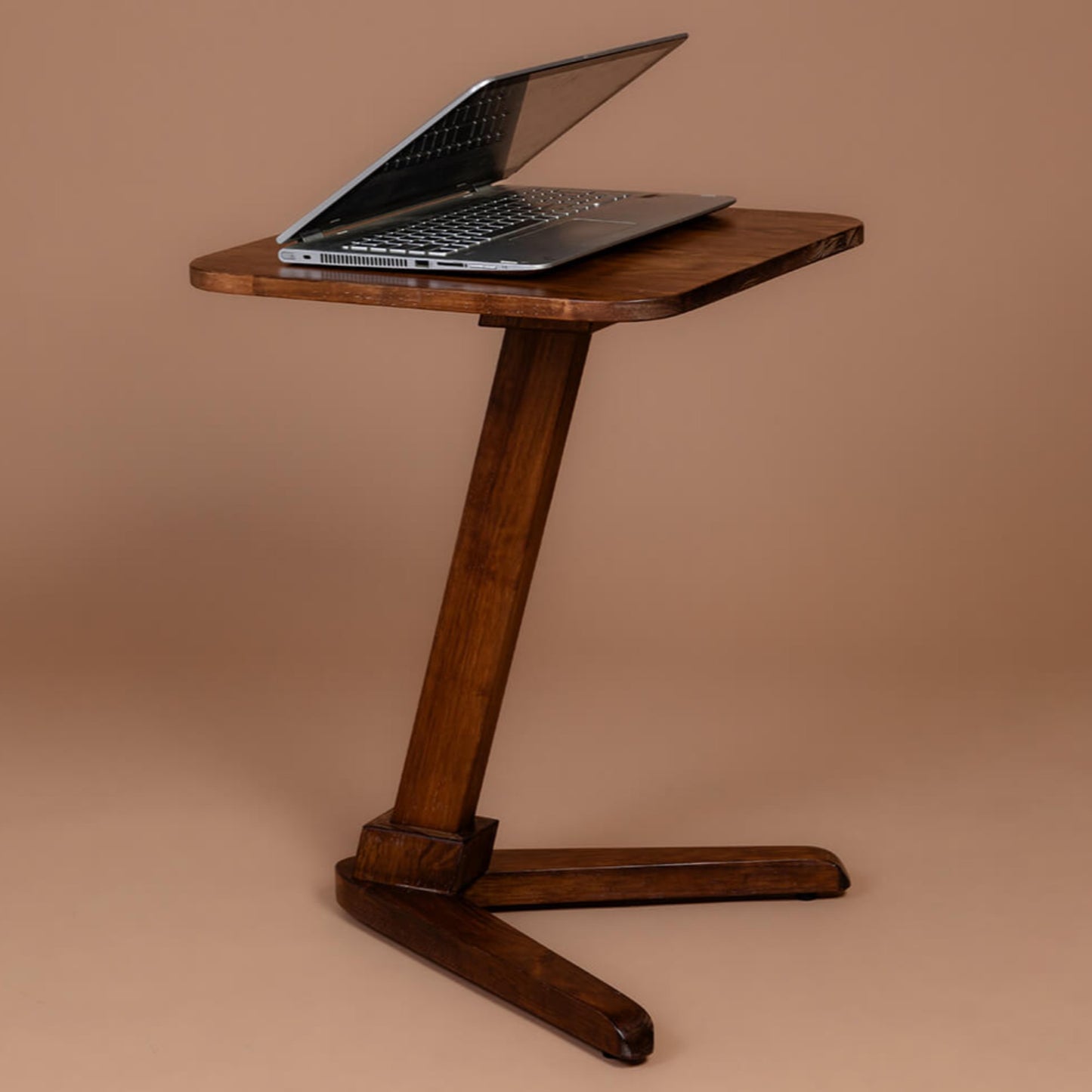 Solid Wood Square End Table - Walnut - Wood Trendz