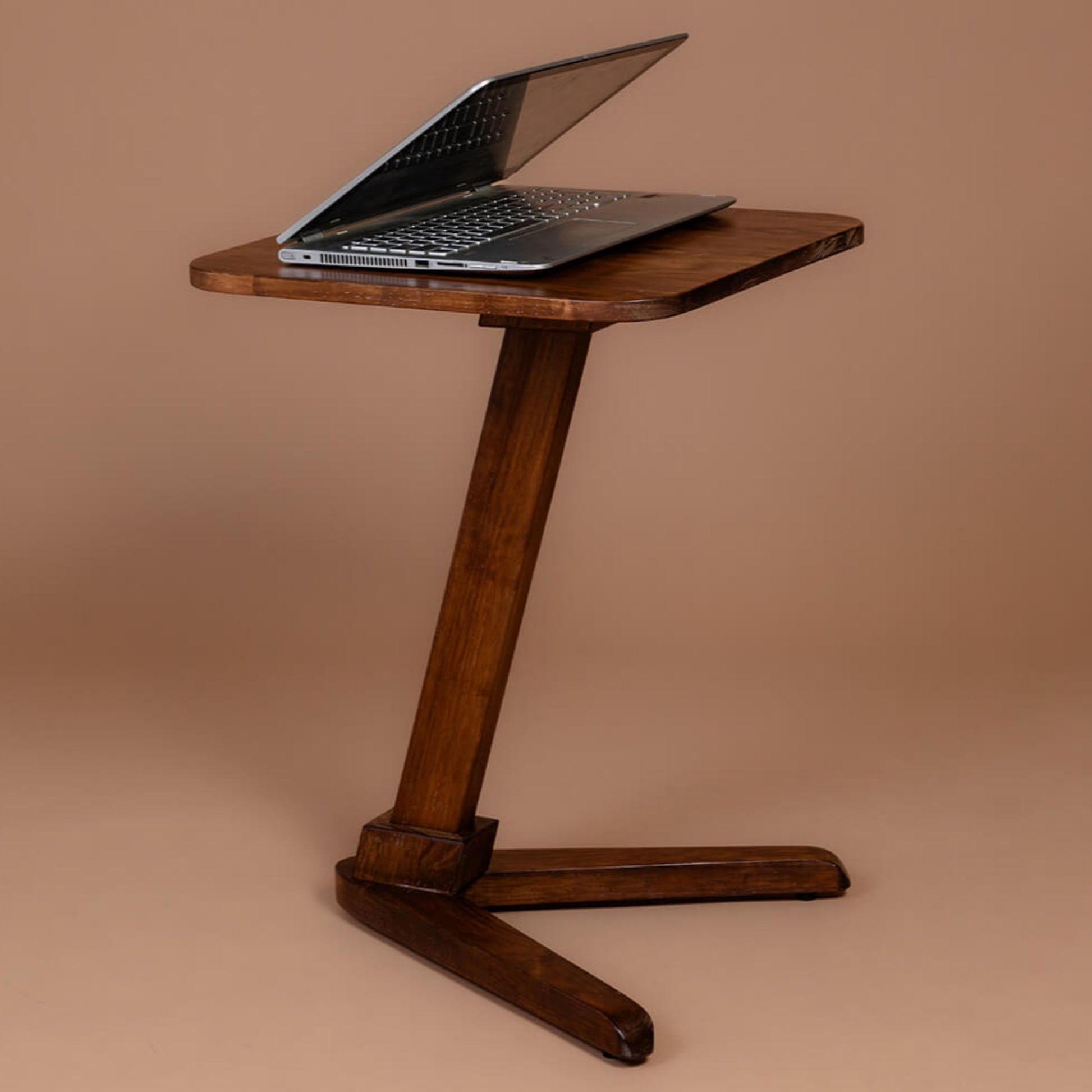 Solid Wood Square End Table - Walnut - Wood Trendz