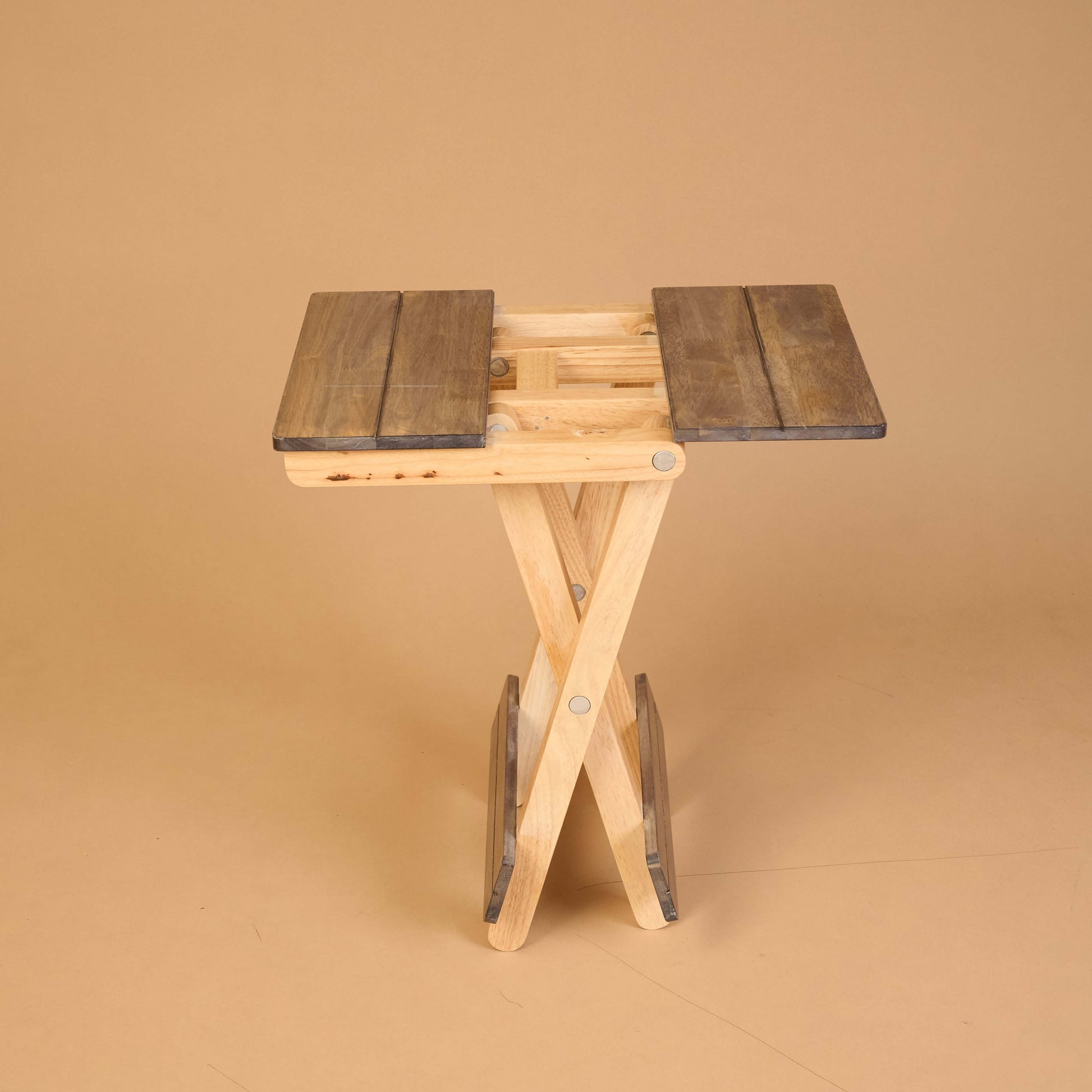 Foldable Compact Wood Stool: Stylish and Practical Seating Solution - Grey - Wood Trendz