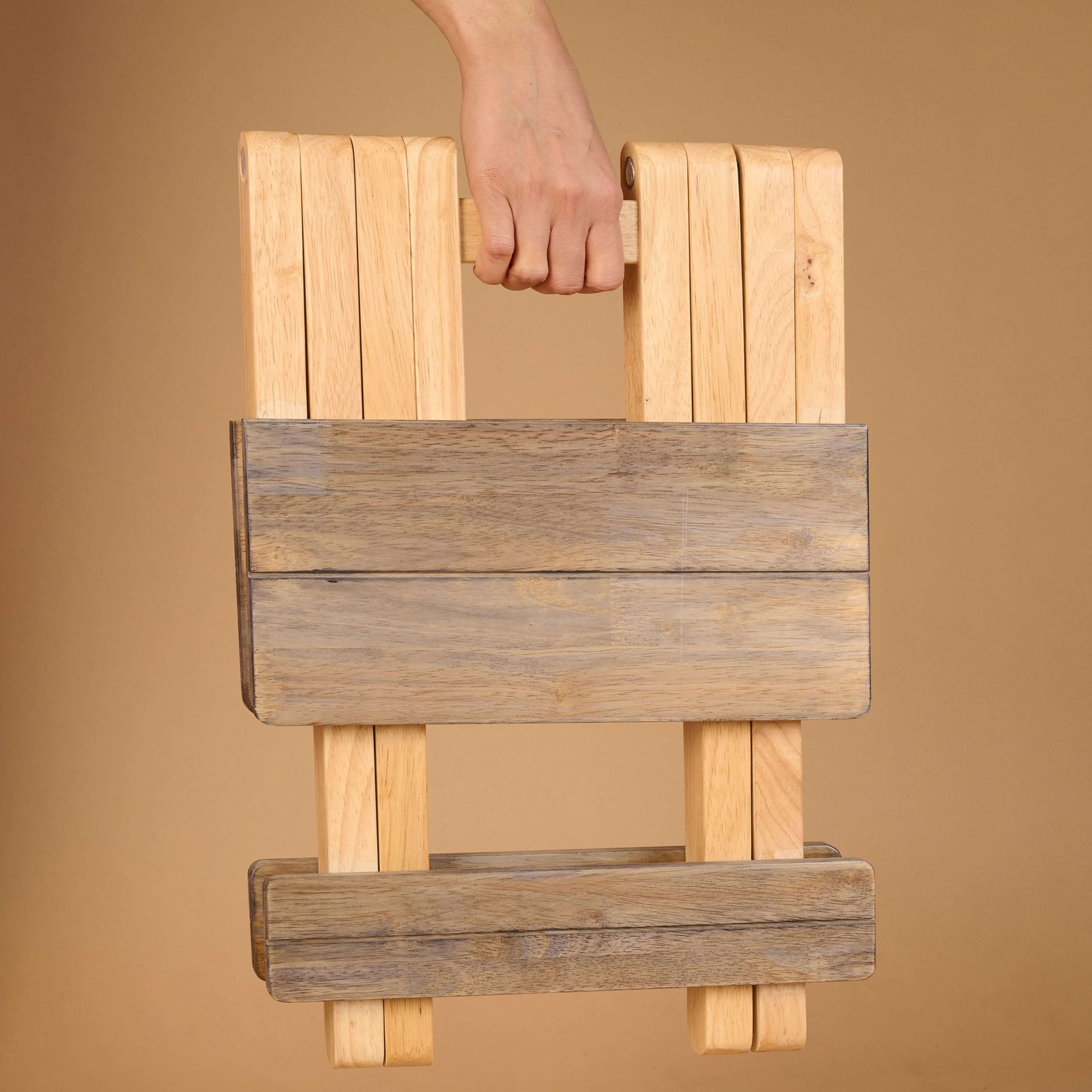 Foldable Compact Wood Stool: Stylish and Practical Seating Solution - Grey - Wood Trendz