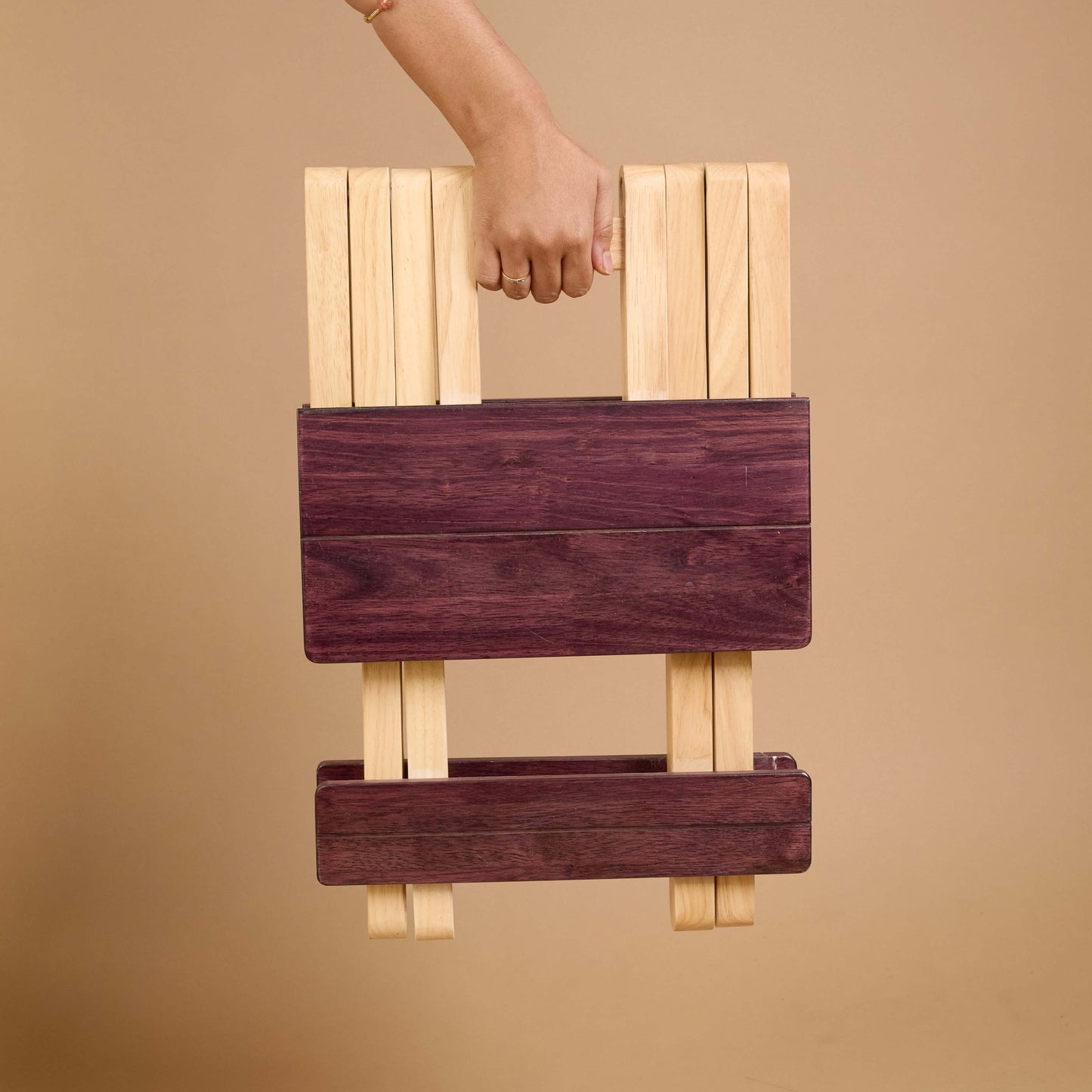 Foldable Compact Wood Stool: Stylish and Practical Seating Solution - Rose Wood - Wood Trendz