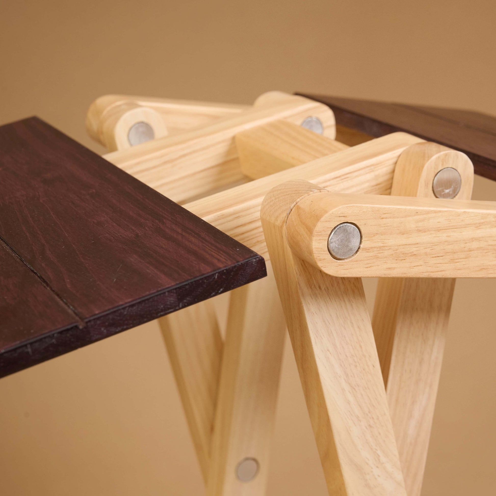 Foldable Compact Wood Stool: Stylish and Practical Seating Solution - Rose Wood - Wood Trendz