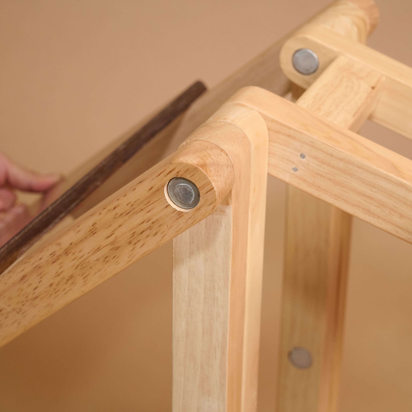 Foldable Compact Wood Stool: Stylish and Practical Seating Solution - Walnut - Wood Trendz