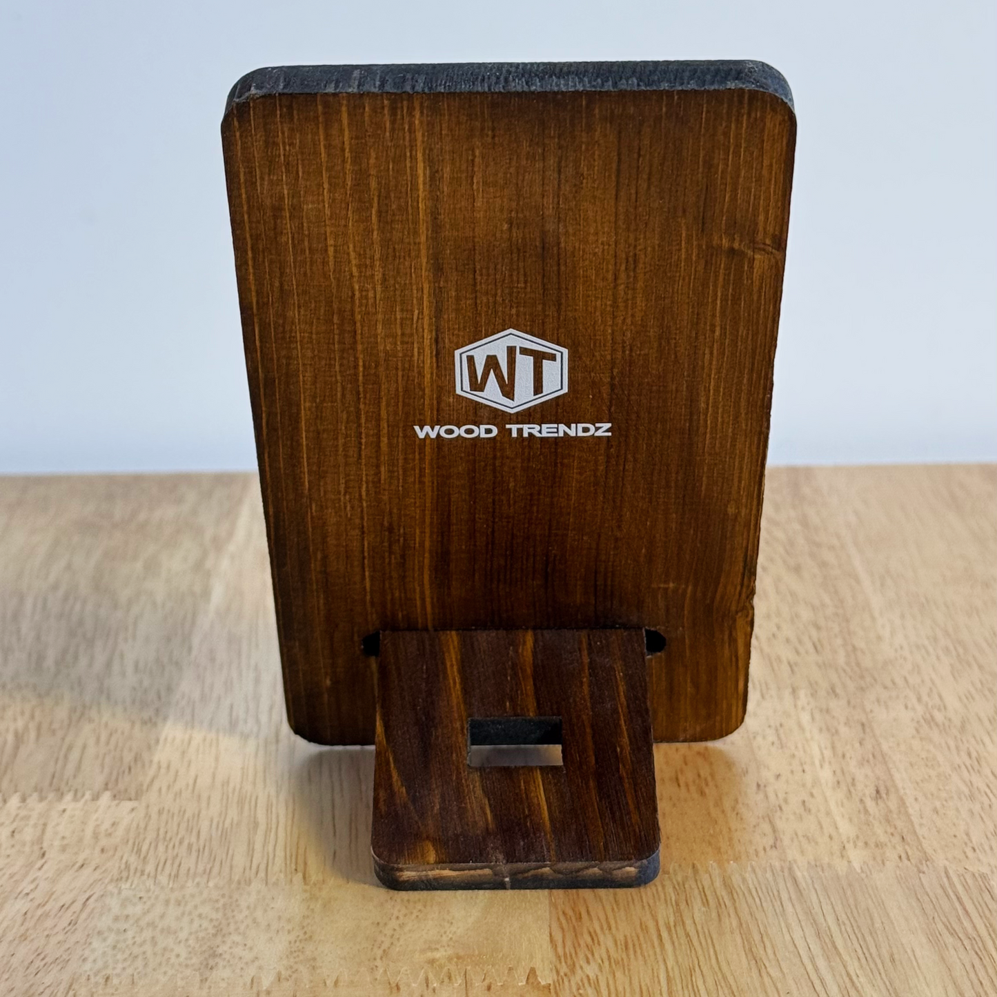 Wooden Phone Stand – Solid Pinewood Mobile Stand for Desk