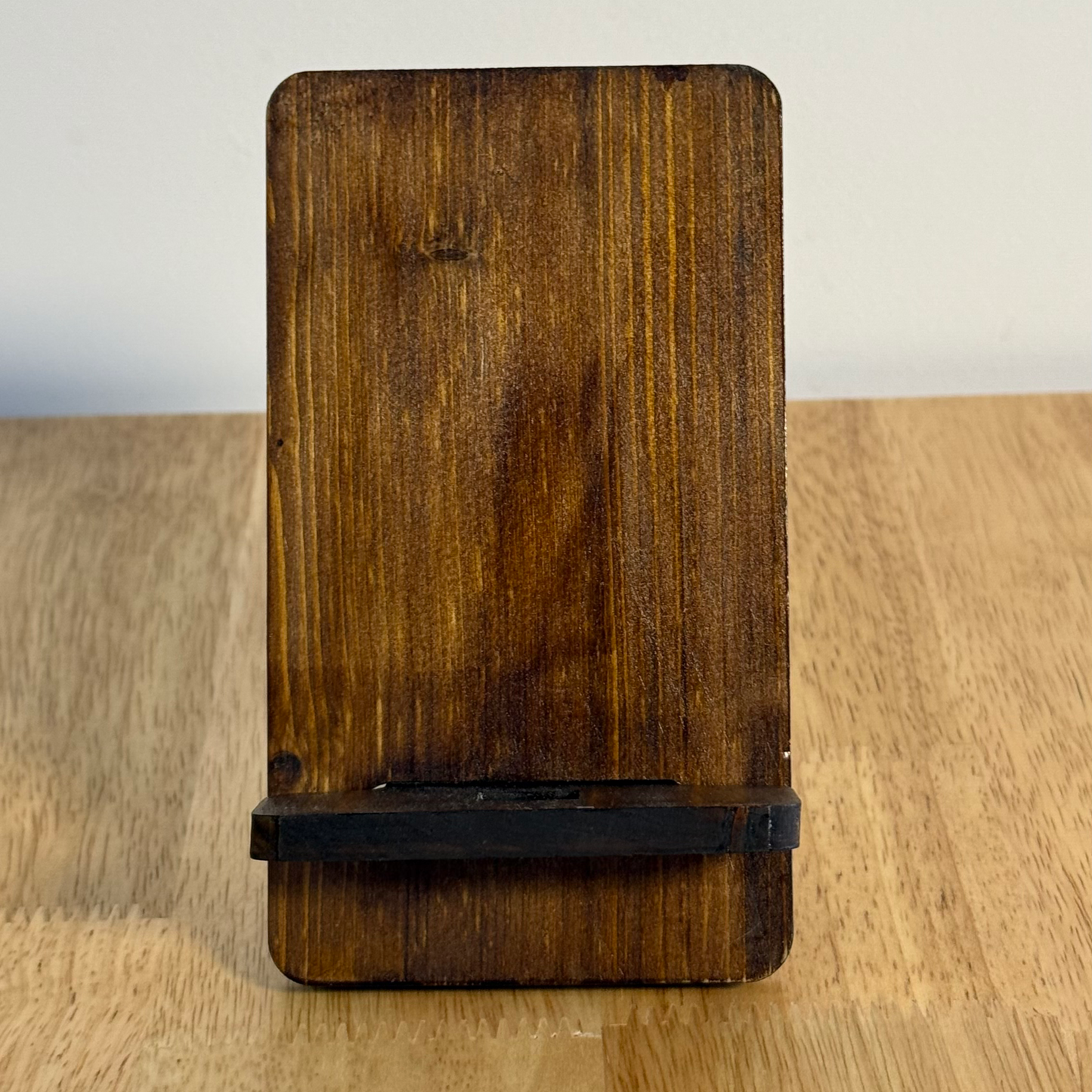 Wooden Phone Stand – Solid Pinewood Mobile Stand for Desk