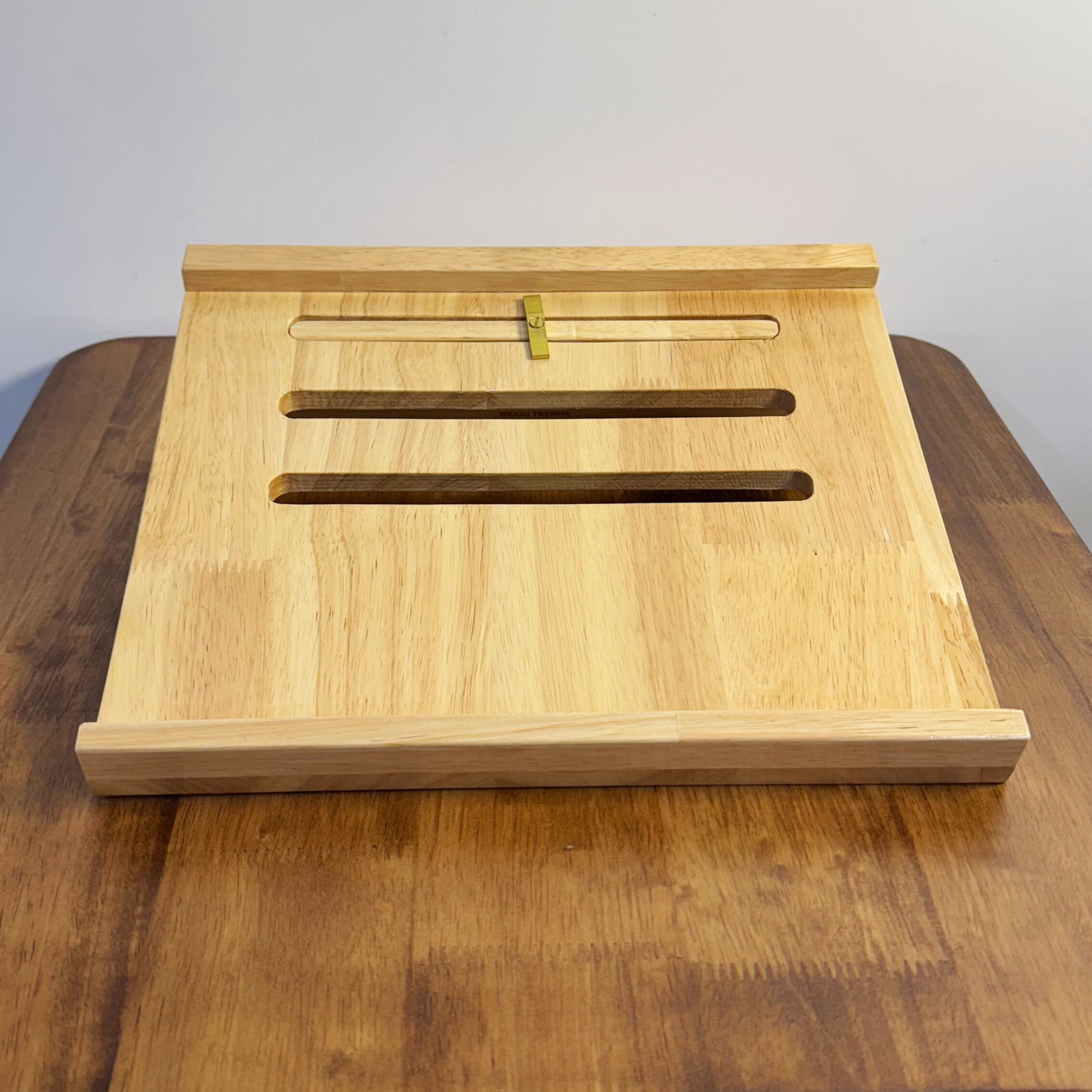 Solid Wood Adjustable Laptop Stand – 3-Level Height, Portable & Durable