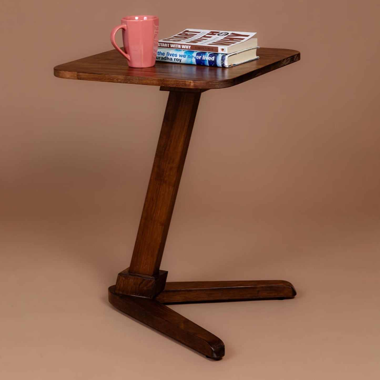 Solid Wood Square End Table - Walnut - Wood Trendz
