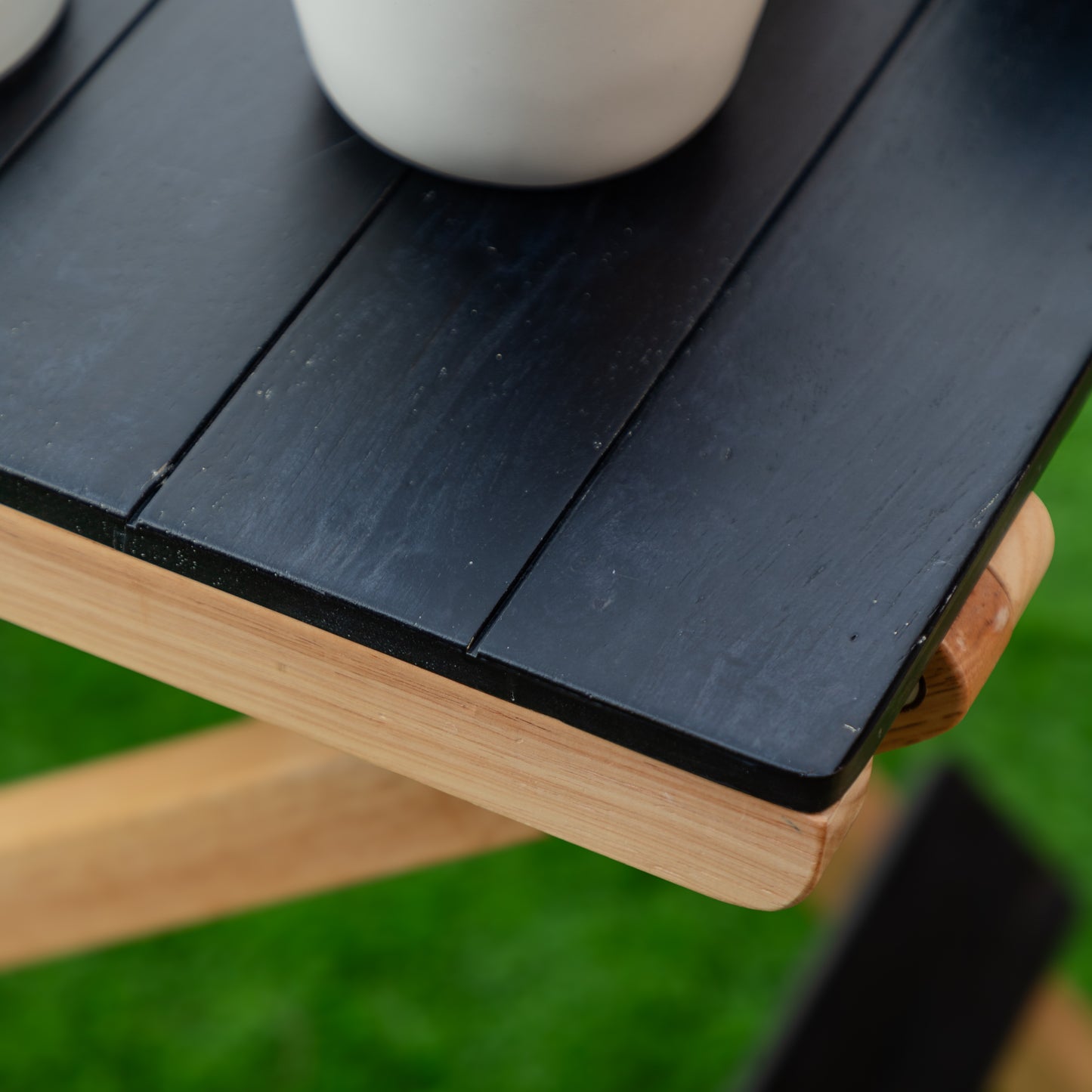 Solid Wood Compact Companion - Foldable Wooden Table - Black Finish - Wood Trendz