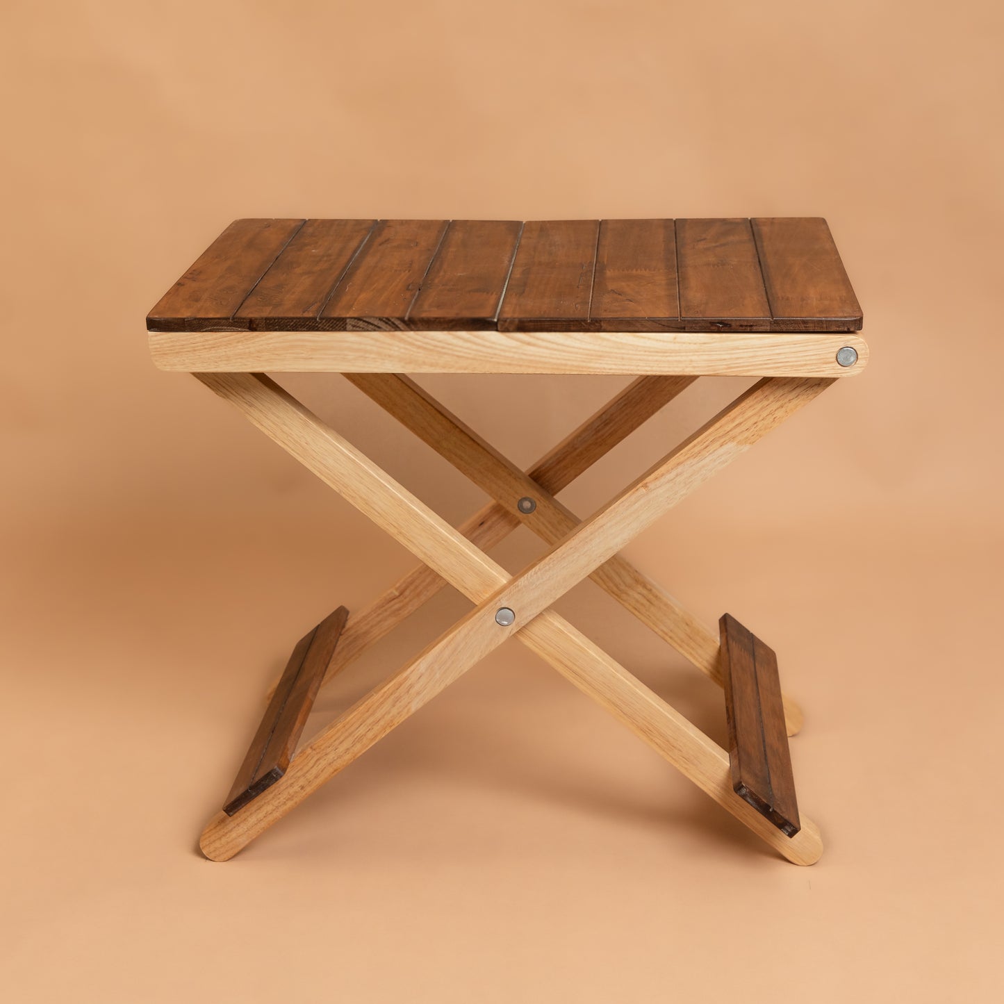 Solid Wood Compact Companion - Foldable Wooden Table - Walnut Finish - Wood Trendz