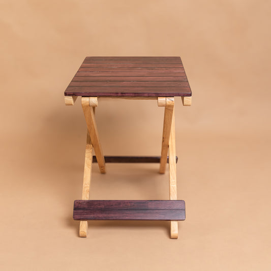 Solid Wood Compact Companion - Foldable Wooden Table - Rosewood Finish - Wood Trendz