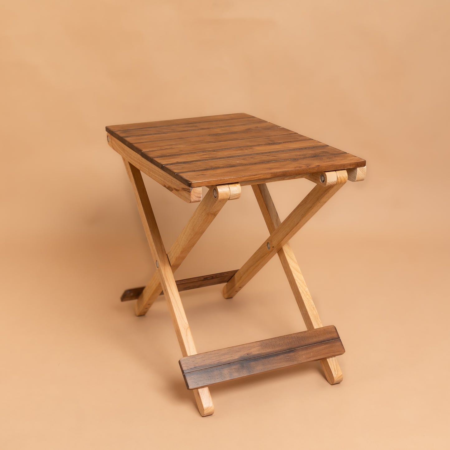 Solid Wood Compact Companion - Foldable Wooden Table - Walnut Finish - Wood Trendz