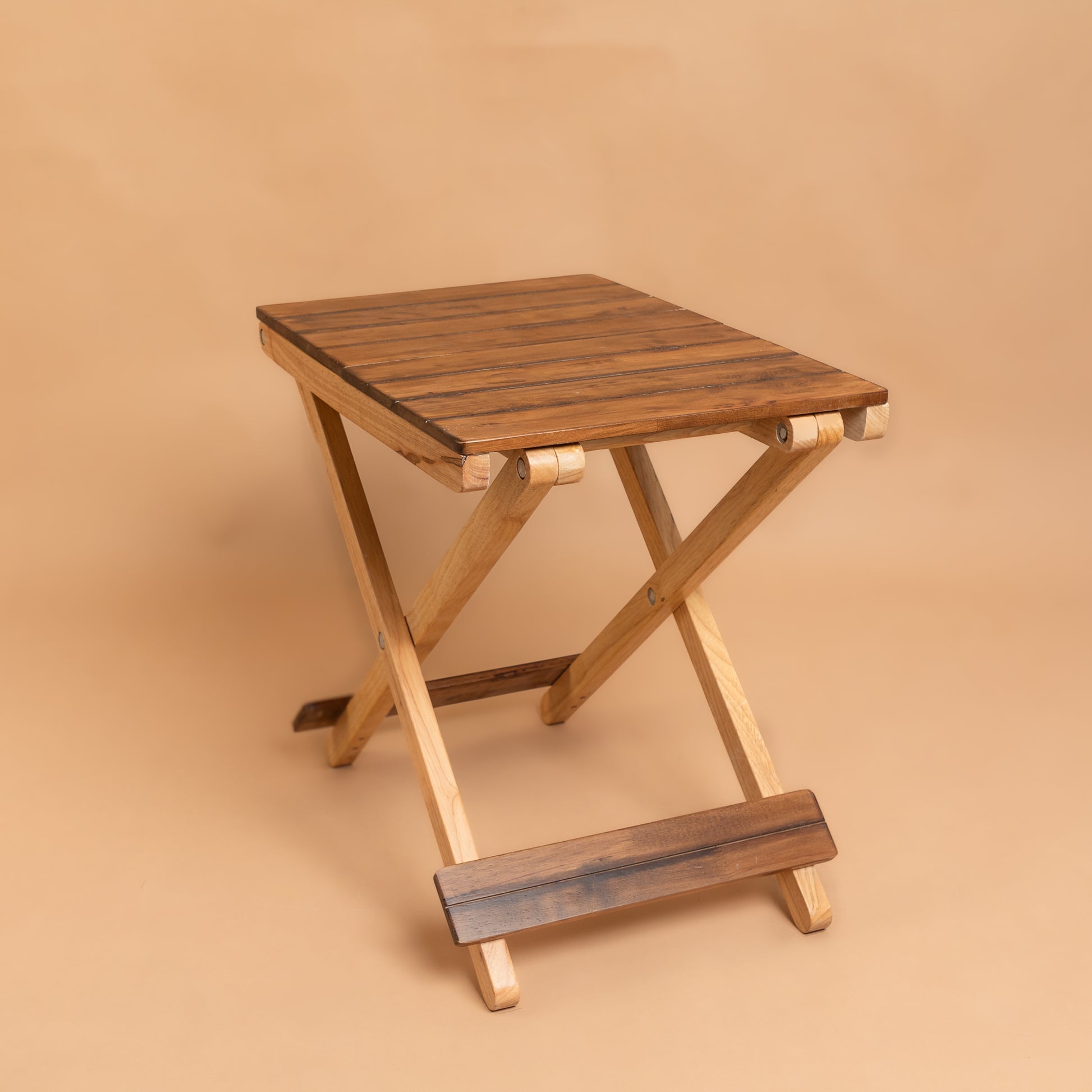 Solid Wood Compact Companion - Foldable Wooden Table - Walnut Finish - Wood Trendz