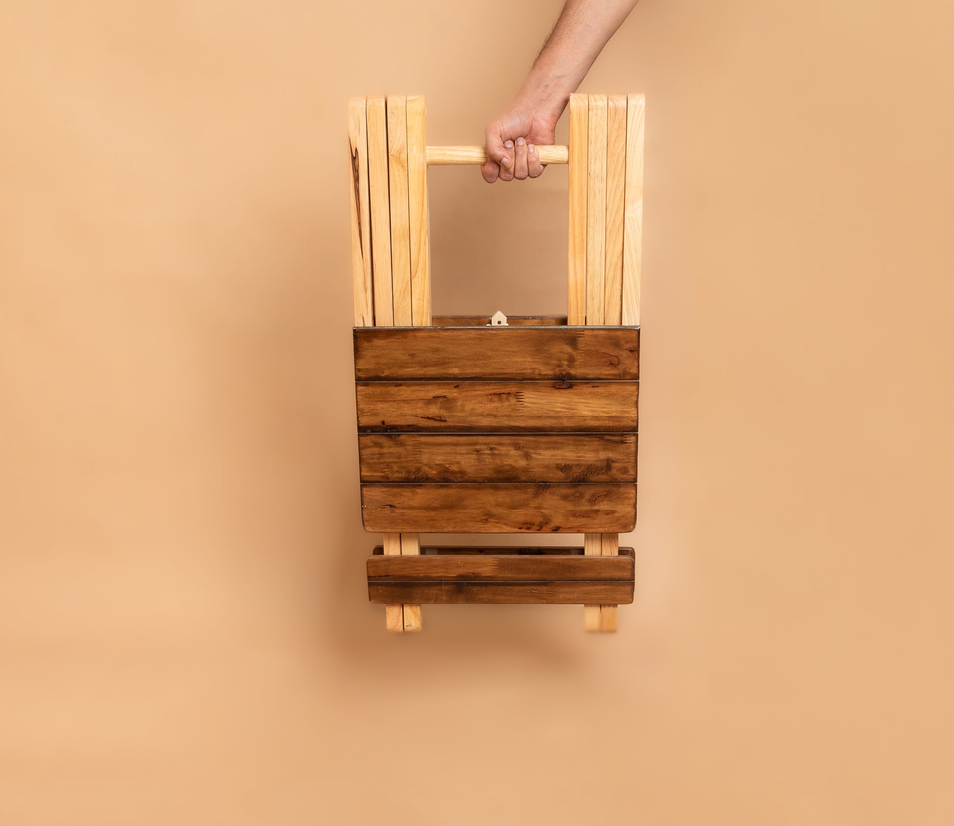 Solid Wood Compact Companion - Foldable Wooden Table - Walnut Finish - Wood Trendz