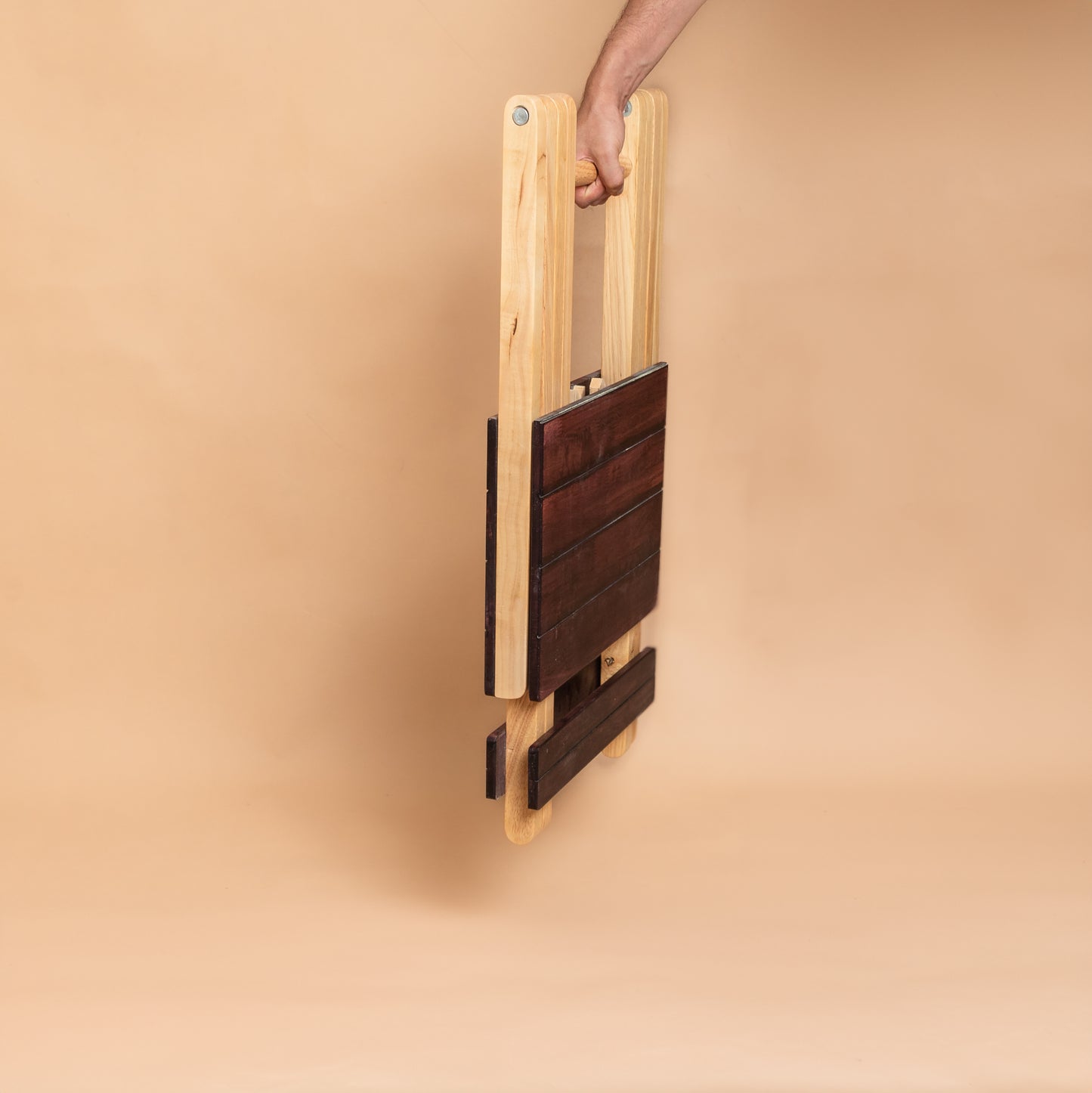 Solid Wood Compact Companion - Foldable Wooden Table - Rosewood Finish - Wood Trendz