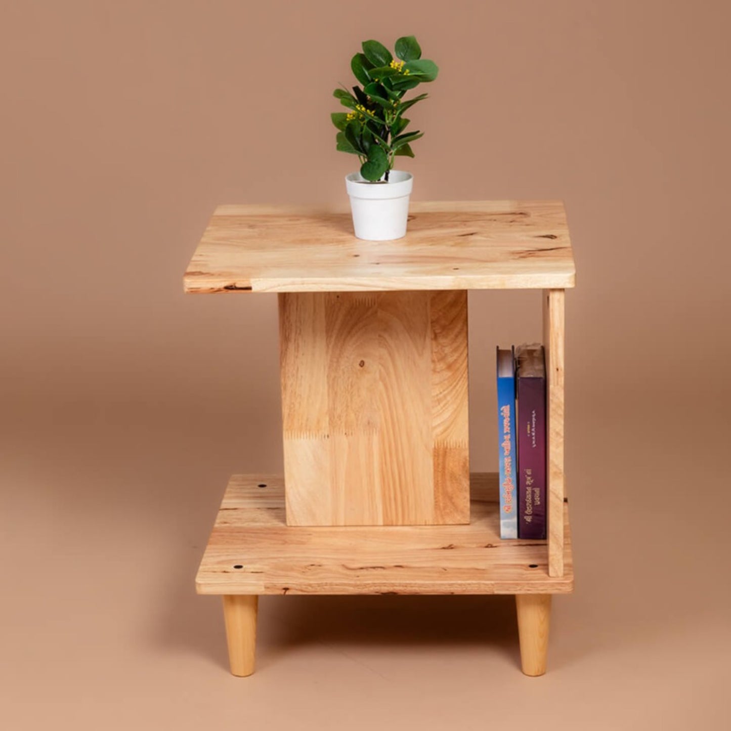 Slumber Shelf: Solid Wood Side Table - Natural - Wood Trendz