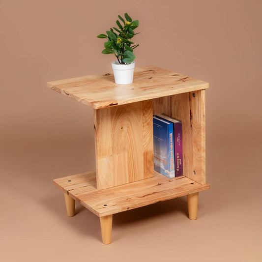 Slumber Shelf: Solid Wood Side Table - Natural - Wood Trendz