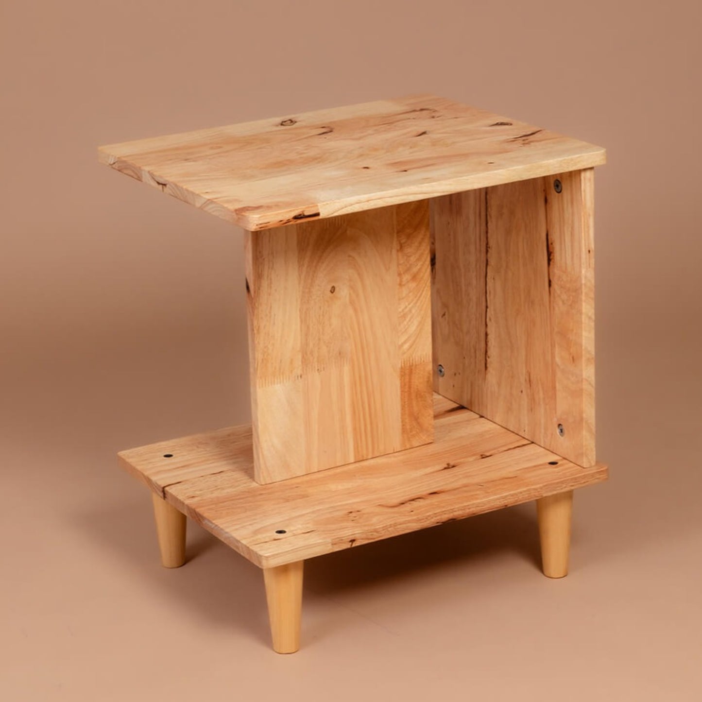 Slumber Shelf: Solid Wood Side Table - Natural - Wood Trendz
