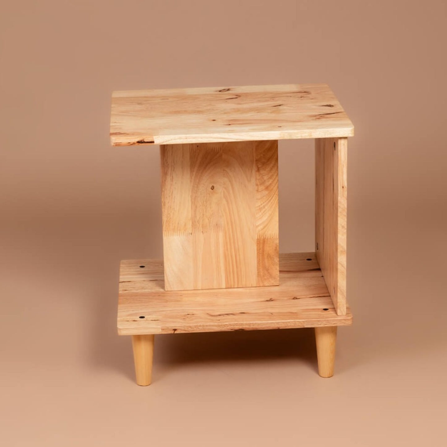 Slumber Shelf: Solid Wood Side Table - Natural - Wood Trendz