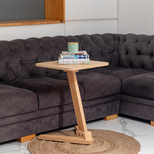 Solid Wood Square End Table - Natural - Wood Trendz