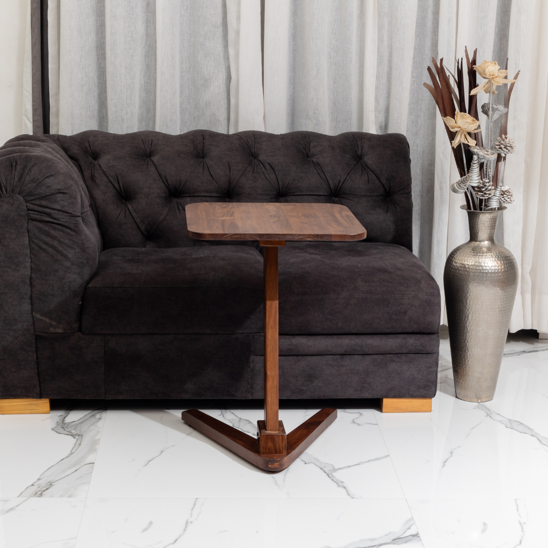 Solid Wood Square End Table - Walnut - Wood Trendz