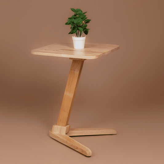 Solid Wood Square End Table - Natural - Wood Trendz