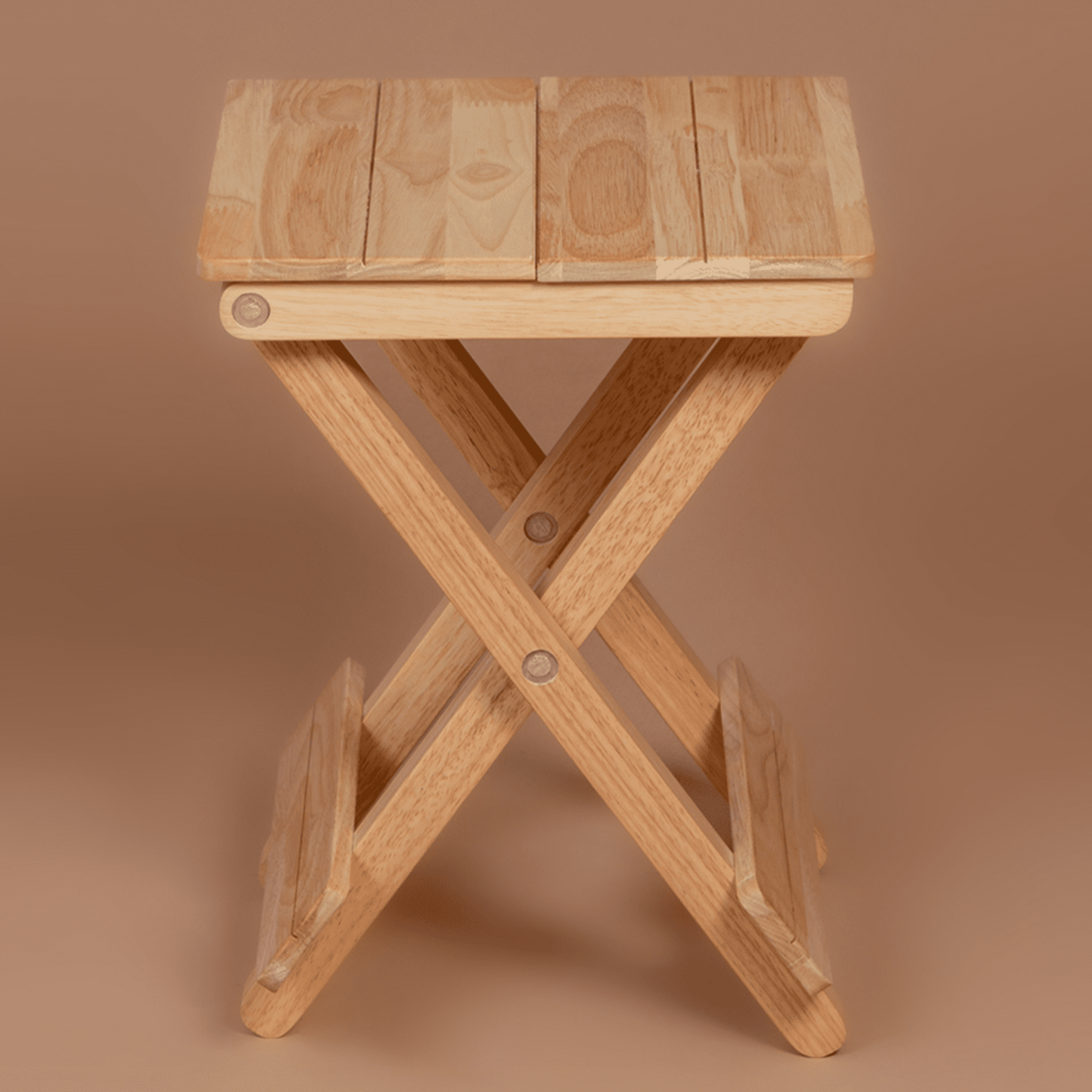Foldable Compact Wood Stool: Stylish and Practical Seating Solution - Natural - Wood Trendz