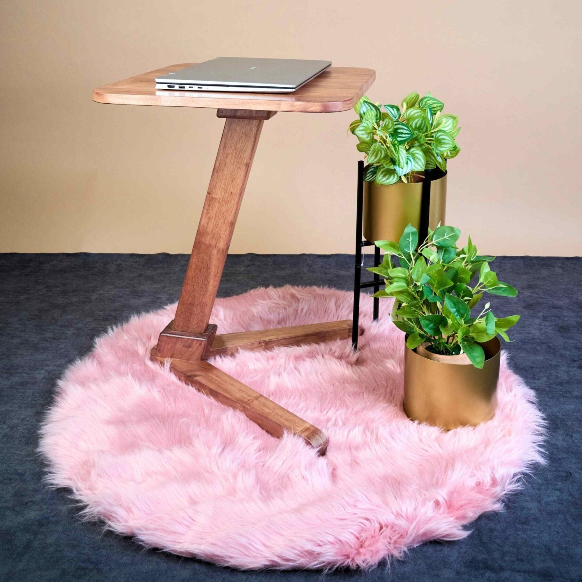 Solid Wood Square End Table - Teak