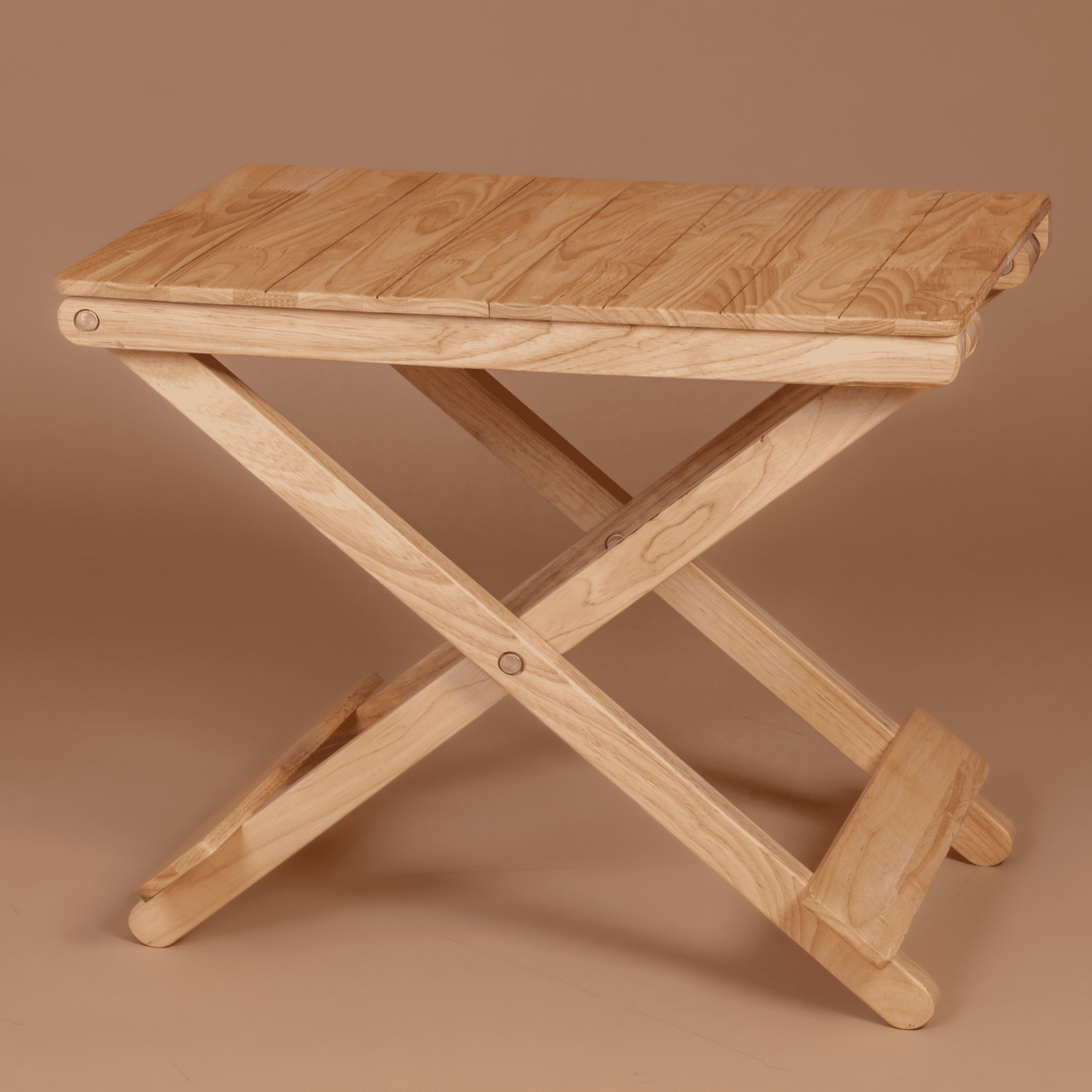 Solid Wood Compact Companion - Foldable Wooden Table - Natural Beige Finish - Wood Trendz  