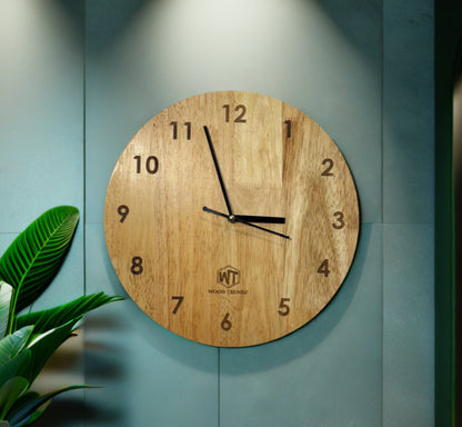 Round Wall Clock – Wooden Wall Clock for Home & Office