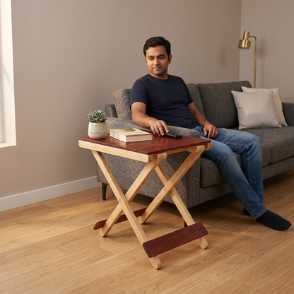 Solid Wood Compact Companion - Wooden Folding Table