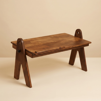 FlexiDesk - Foldable Laptop Table | Solid Wood & 3 level height adjustable laptop table with storage